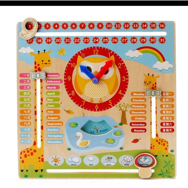 

Onshine MULTIFUNCTION CALENDER CLOCK WOOD BOARD. PAPAN UNTUK BERLATIH JAM KALENDER CUACA 3