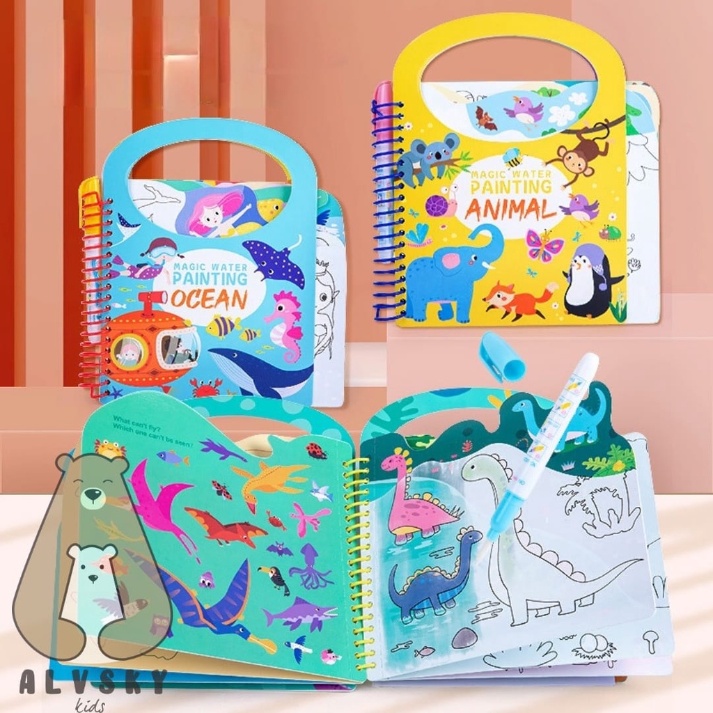 

MAGIC WATER BOOK / BUKU GAMBAR AIR AJAIB ANAK DENGAN STICKER 3