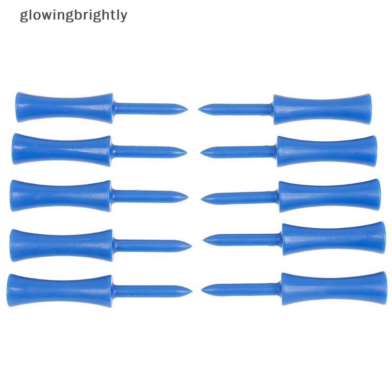 [glowingbrightly] 50pcs /set Tee Golf Step Down Plastik Kontrol Tinggi Badan Biru 2.68 inch  Tfx