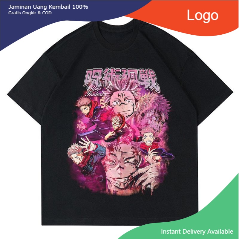 KAOS VINTAGE ANIME JUJUTSU KAISEN "ITADORI YUJI" | RAP TEE ANIME MANGA JAPAN | BAJU JUJUTSU KAISEN