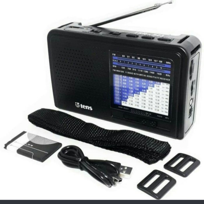 TENS Radio PUTAR USB  TSR-823 FM MW SW 11 Band AC/DC With Mp3 Micro SD Senter