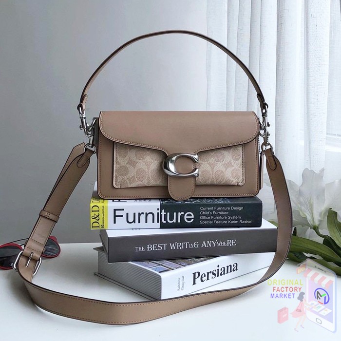 VS TAS COACH 91215 Tabby Shoulder Bag 26 In Signature Canvas Sand Taupe