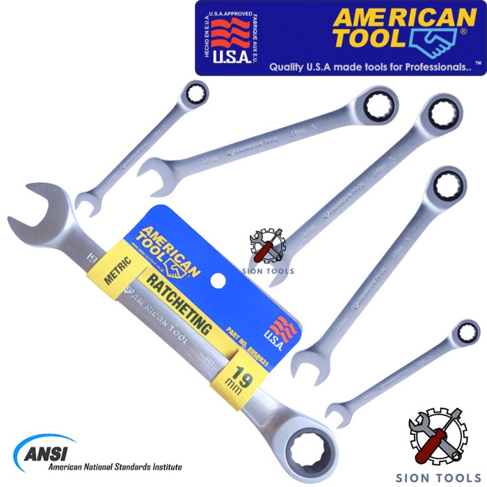 AMERICAN TOOL KUNCI RING PAS RATCHET / KUNCI RING PAS RATCHET/ KUNCI KOMBINASI RATCHETING WRENCH