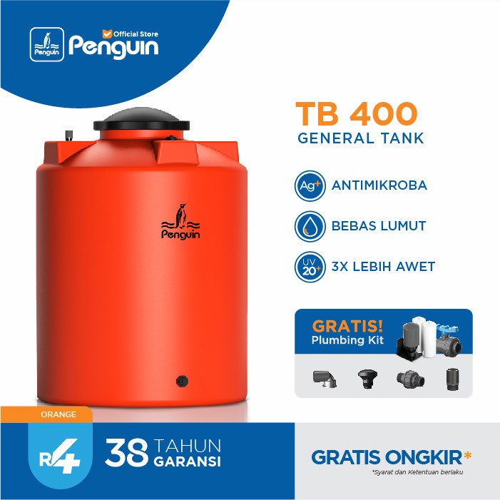 TOREN TANGKI AIR - PENGUIN - TB400 - 4100 LITER - ORANGE