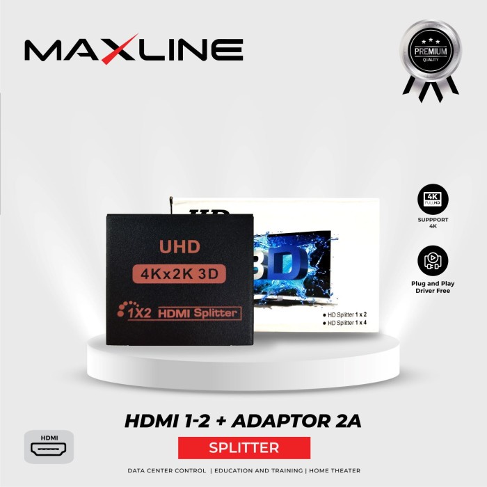 Splitter HDMI 1-2 MaxLine 4K UHD + Adaptor