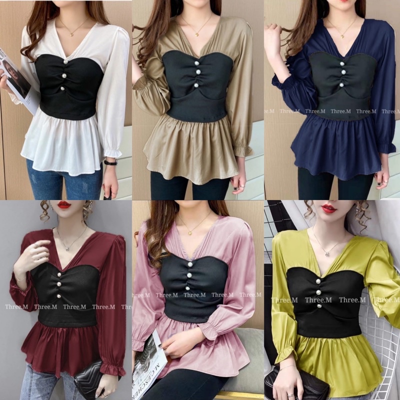 2288 ATASAN BLOUSE KNIT SAVERIO SLIM IMPORT