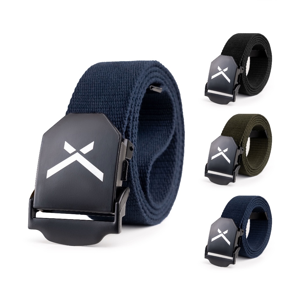 Sabuk Pria Ikat Pinggang Bahan Nylon Canvas Gesper Distro Evernext Rockey Belt Premium