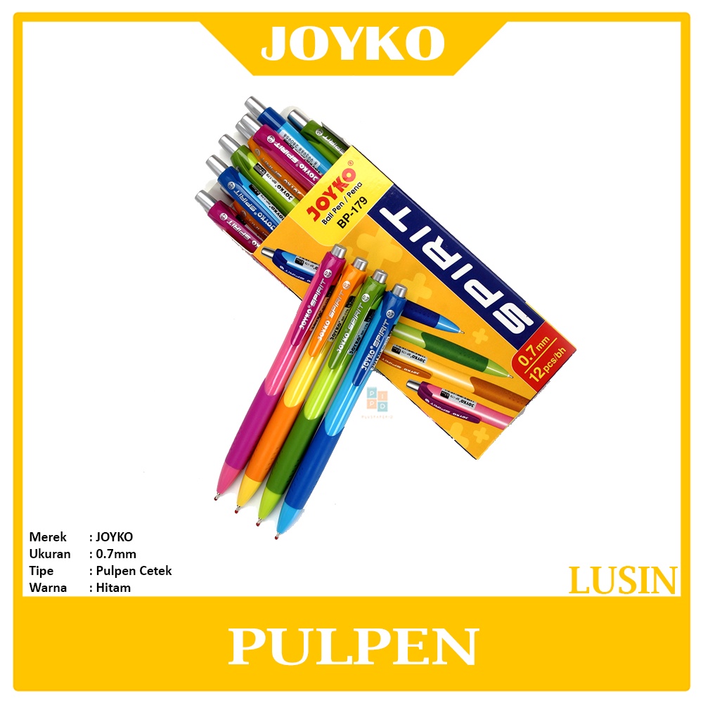 

JOYKO - Pulpen Spirit BP-179 Hitam - Lusin