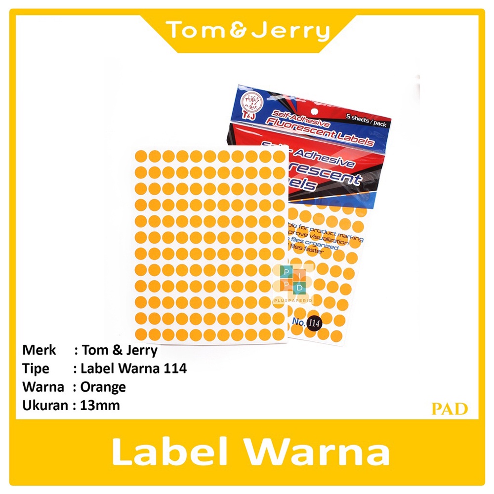 

TOM & JERRY - Labels Color Dot 114 Orange - Pad