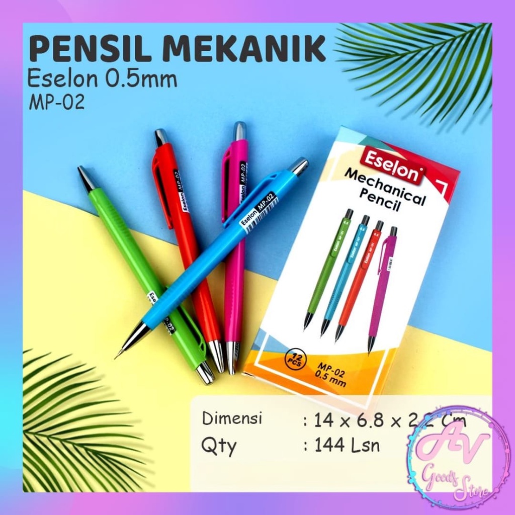 

1Pcs Pensil Mekanik 0.5mm Eselon MP-02 / 1buah Pensil Mekanik / Pensil Cetek