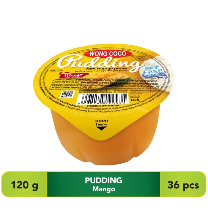 

Wong Coco Pudding rasa Mangga 1 DUS isi 120g x 36 cups