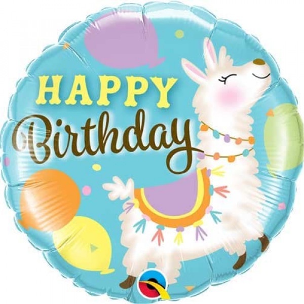18" Happy Birthday Llama Balloon | Balon Foil Animals