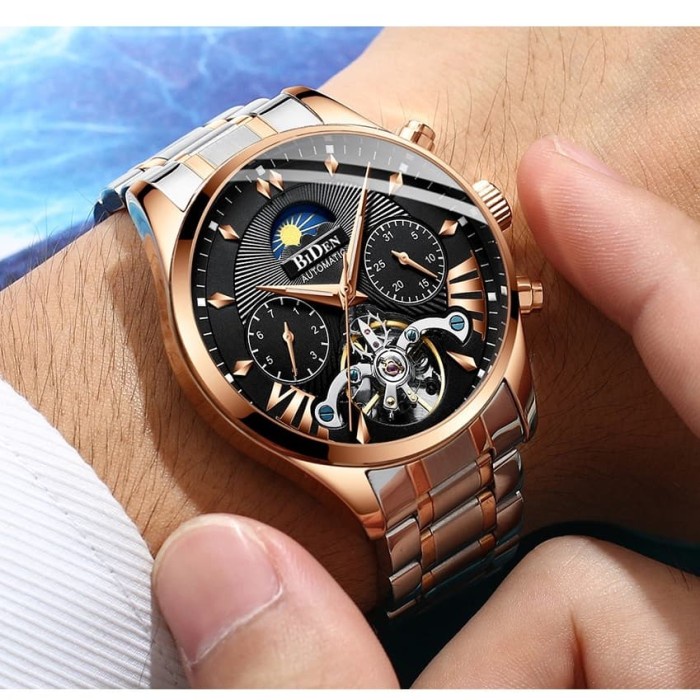 Biden YN0189R - Jam Tangan Pria Original / Automatic - Black Rosegold