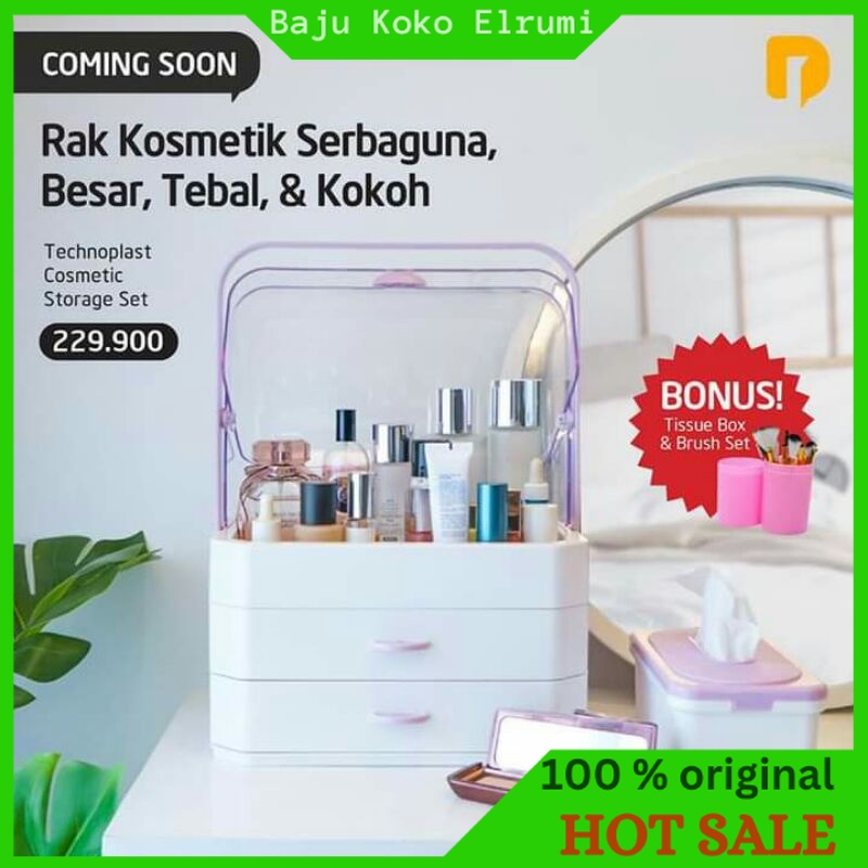 Technoplast cosmetics storage //rak kosmetik serbaguna tebal kokoh //box kosmetik dan skincare //bon