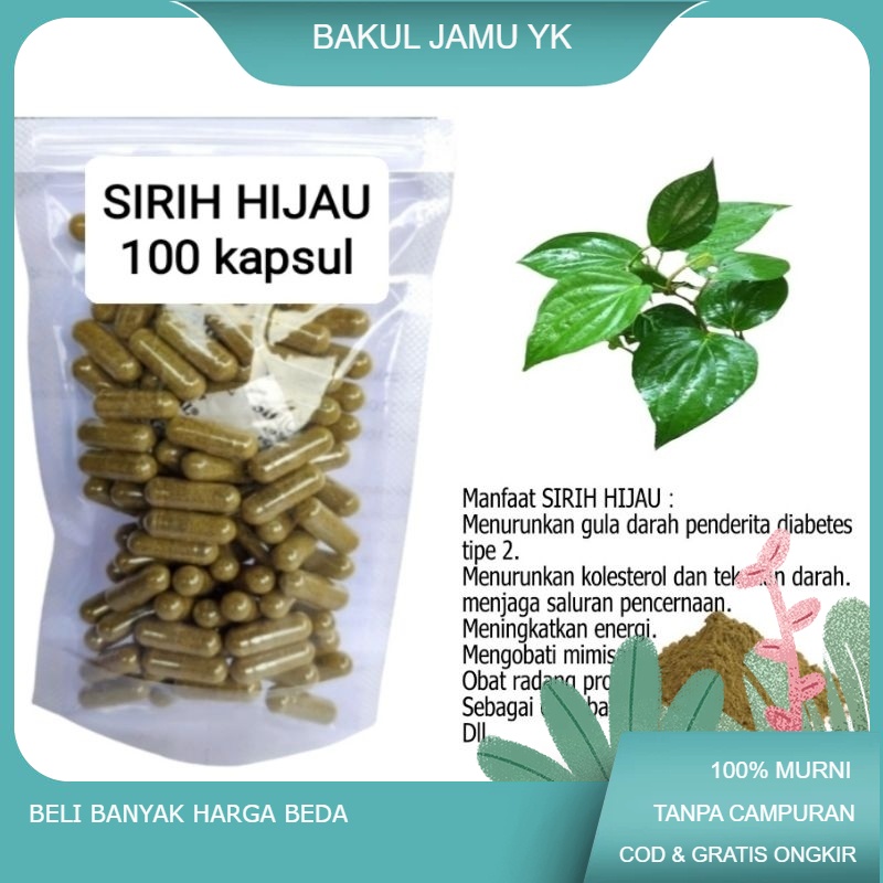 

serbuk Daun SIRIH HIJAU isi 100 kapsul untuk diabetes kolesterol
