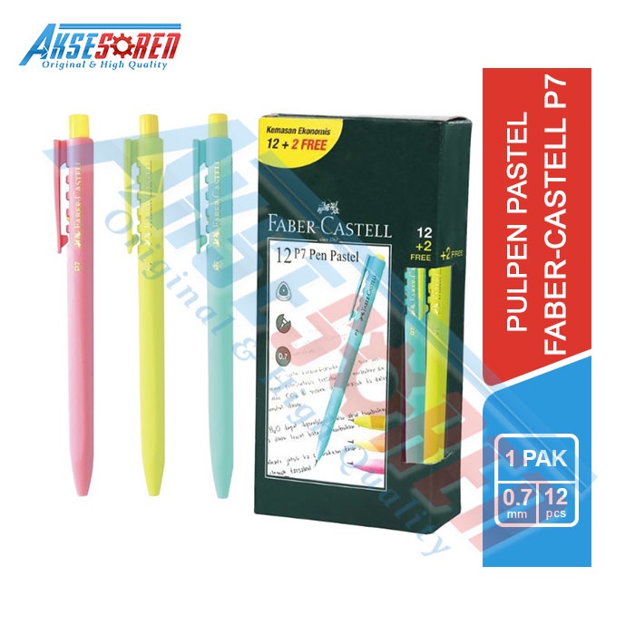 

Aksesoren Pulpen Faber-castell P7 [1 Pack/12 Pcs] / Pena Ballpoint Tip Faber Castel Pastel 0.7 mm Barrel Ball Pen Pulpen Cetek Cetrek 1 Pak