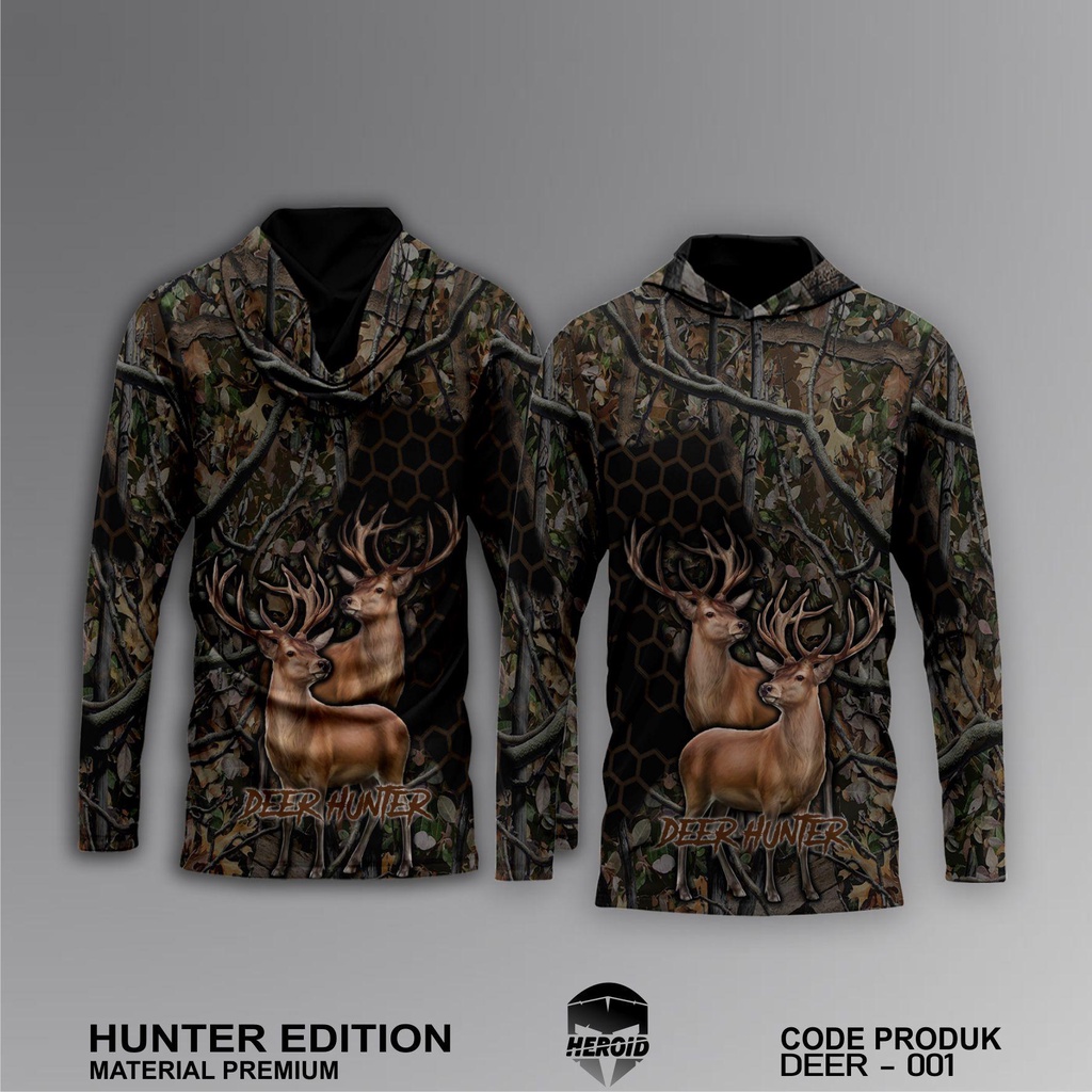 Baju Kamuflase Hunting Camo dan Kaos Berburu Lengan Panjang Camo untuk Pria - Baju Berburu Motif Dee
