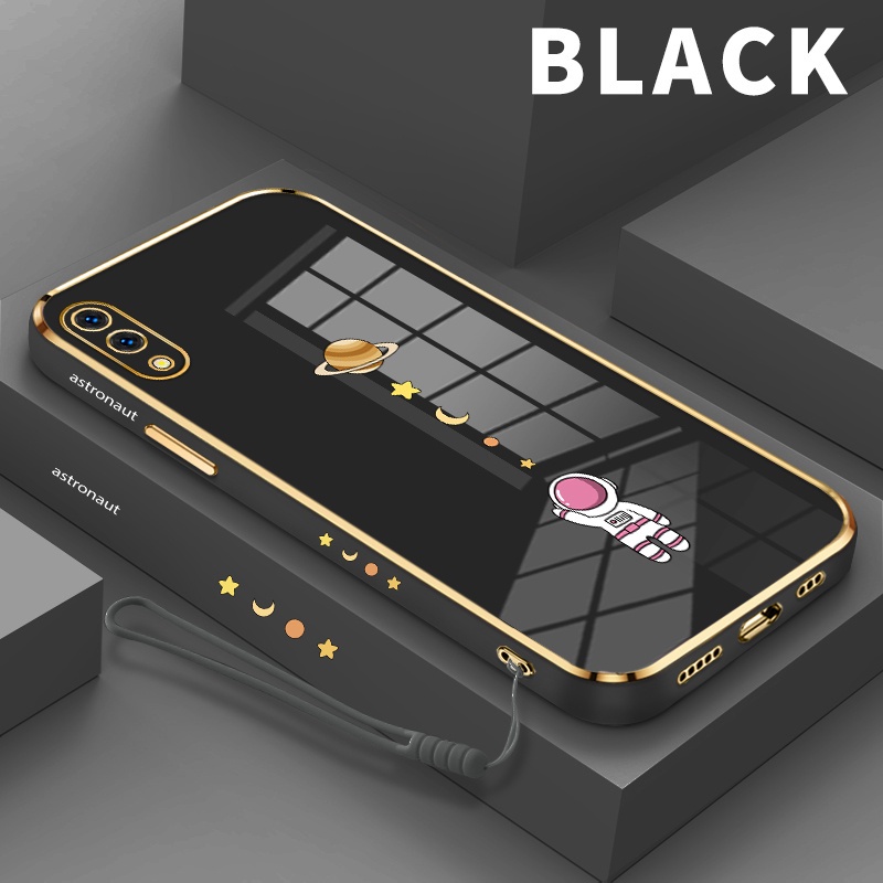 SOMYEE Case Soft CaseFor For Vivo V11 Pro Penutup Belakang Astronot Casing Ponsel Silcione TPU Lembu