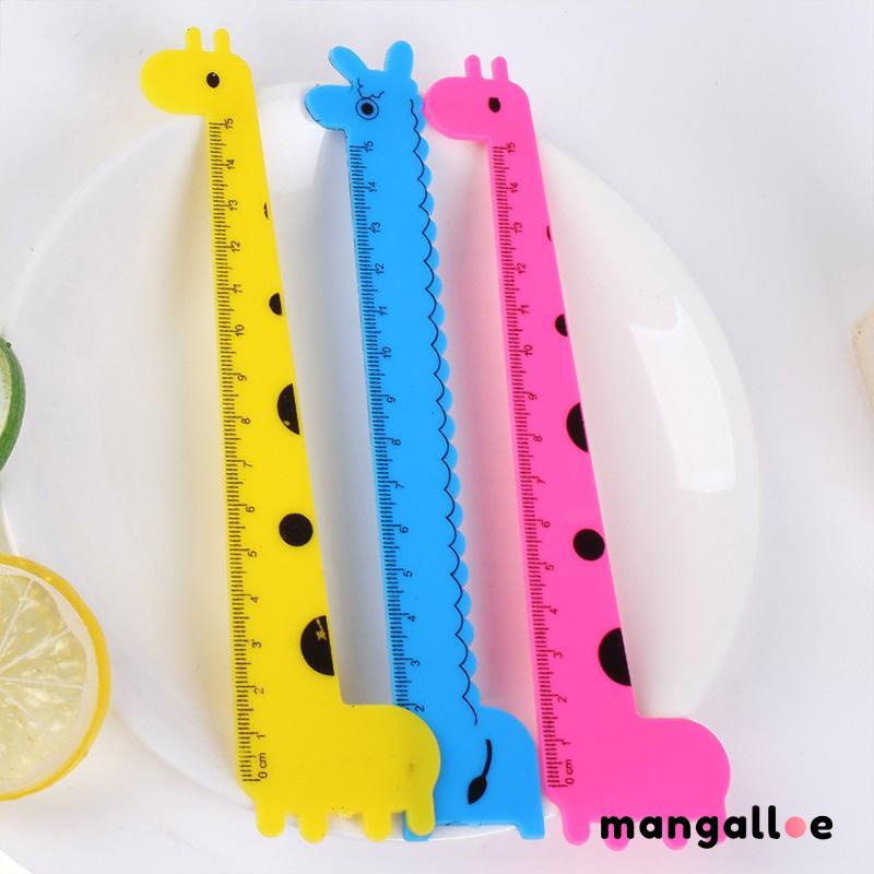 

✨COD Anak Mahasiswa Kartun Hewan Jerapah Penggaris Plastik 15cm Penggaris Siswa -MG