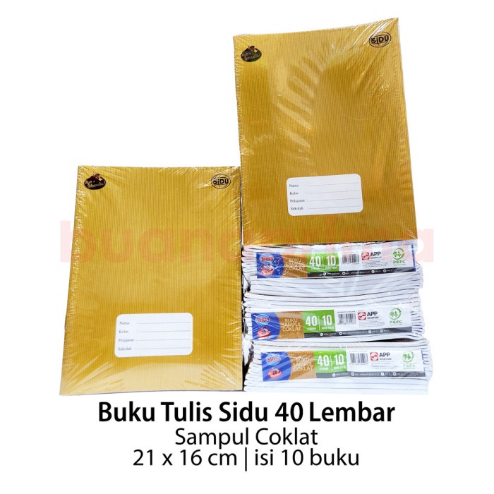 

Buku Tulis Sidu Kraft 40 60 Lembar Sampul Coklat Sinar Dunia Notebook
