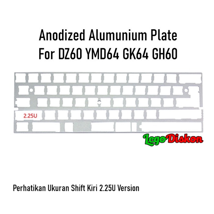 Alumunium Plate 60 Shift 2.25U Mechanical Keyboard - GRAY