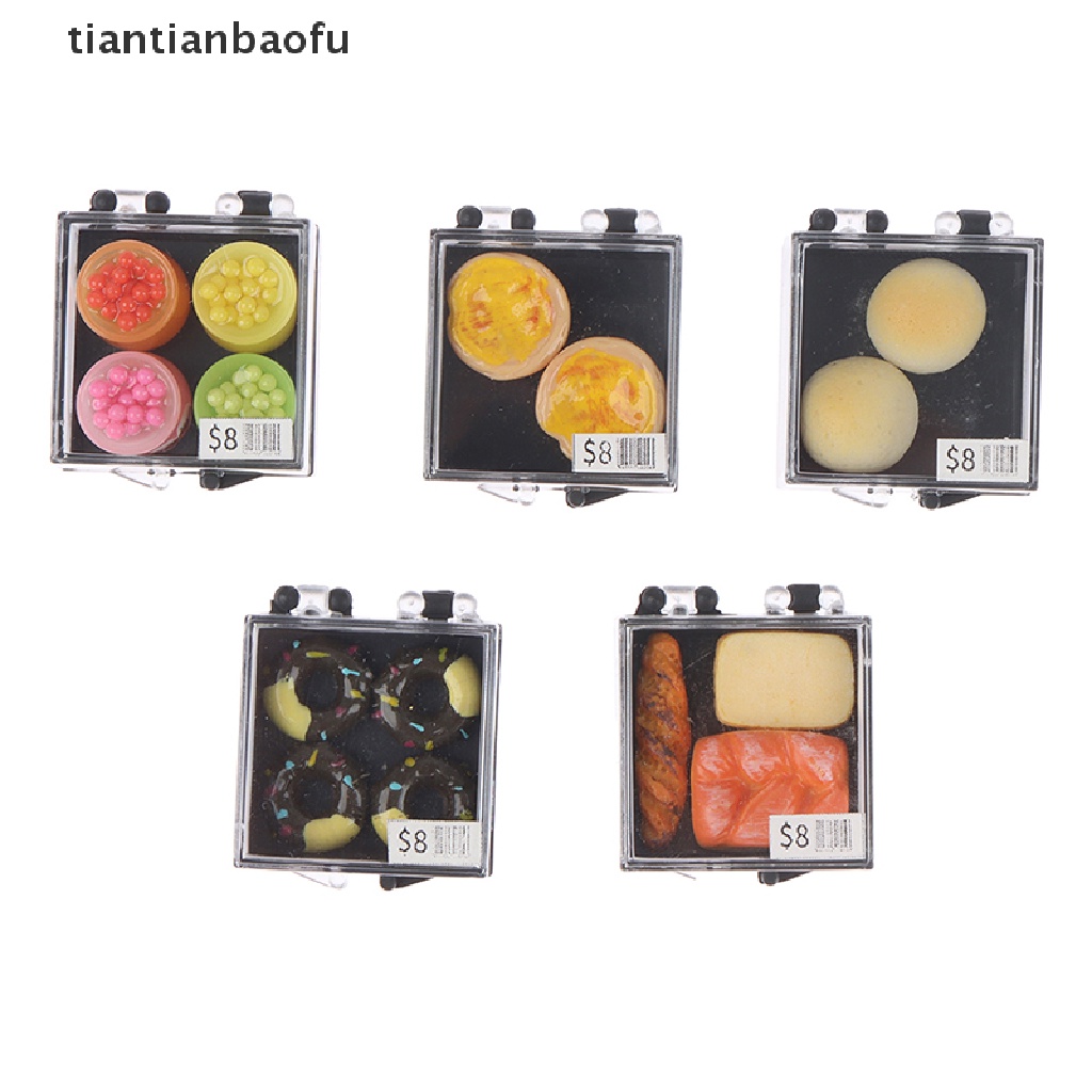 [tiantianbaofu] 1: 12rumah Boneka Miniatur Dessert Kue Model Pemandangan Makanan Dekorasi Aksesoris Butik