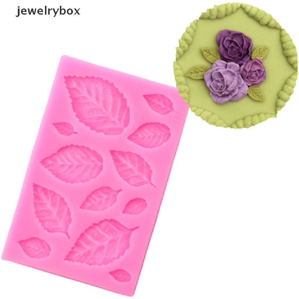 [jewelrybox] Cetakan Silikon Bentuk Daun Leaves Cake Decor Fondant Cookies Moulds Alat Baking Butik