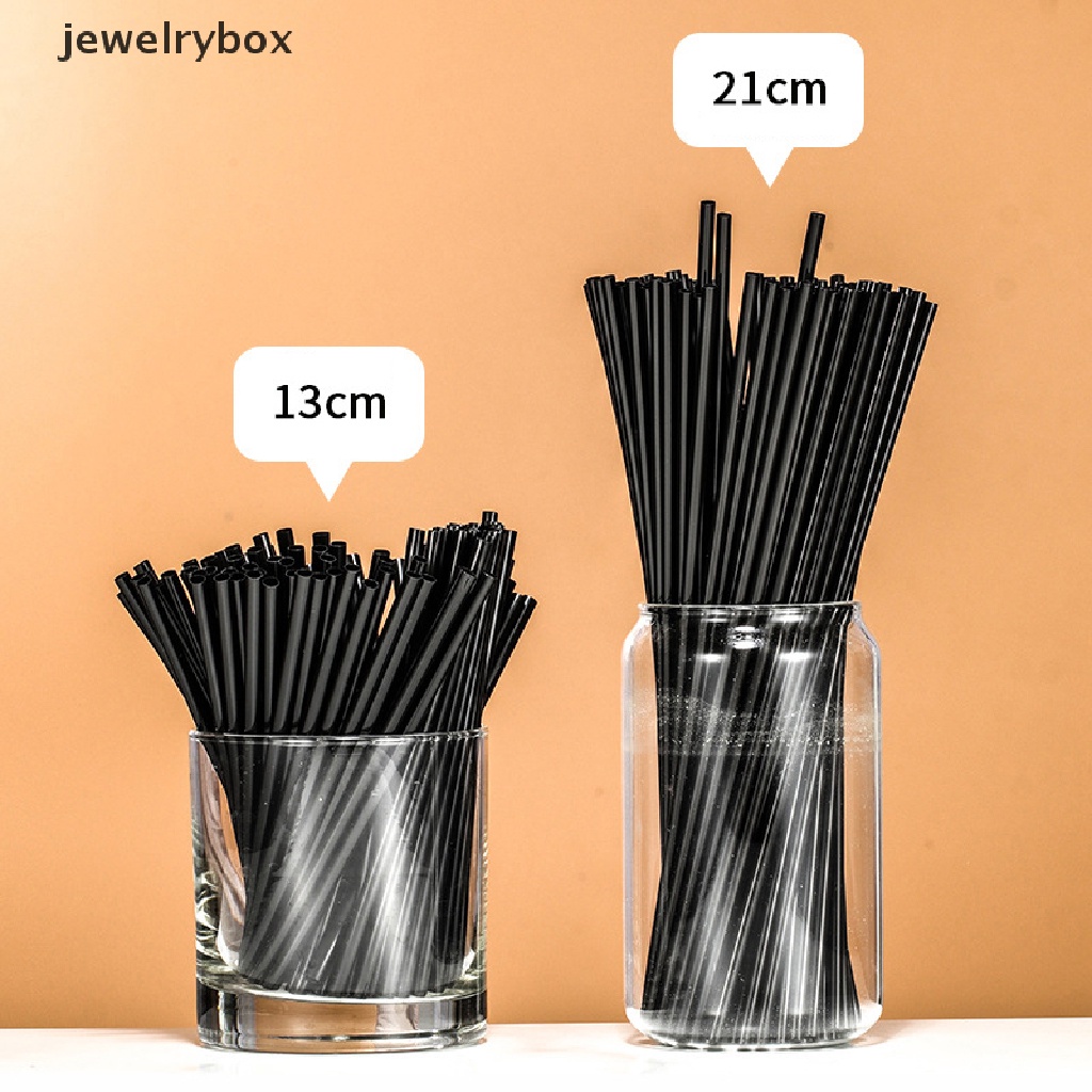 [jewelrybox] 500pcs Sedotan Cocktail Sekali Pakai21/13cm Hitam Panjang Pendek Pesta Pernikahan Supplie Boutique