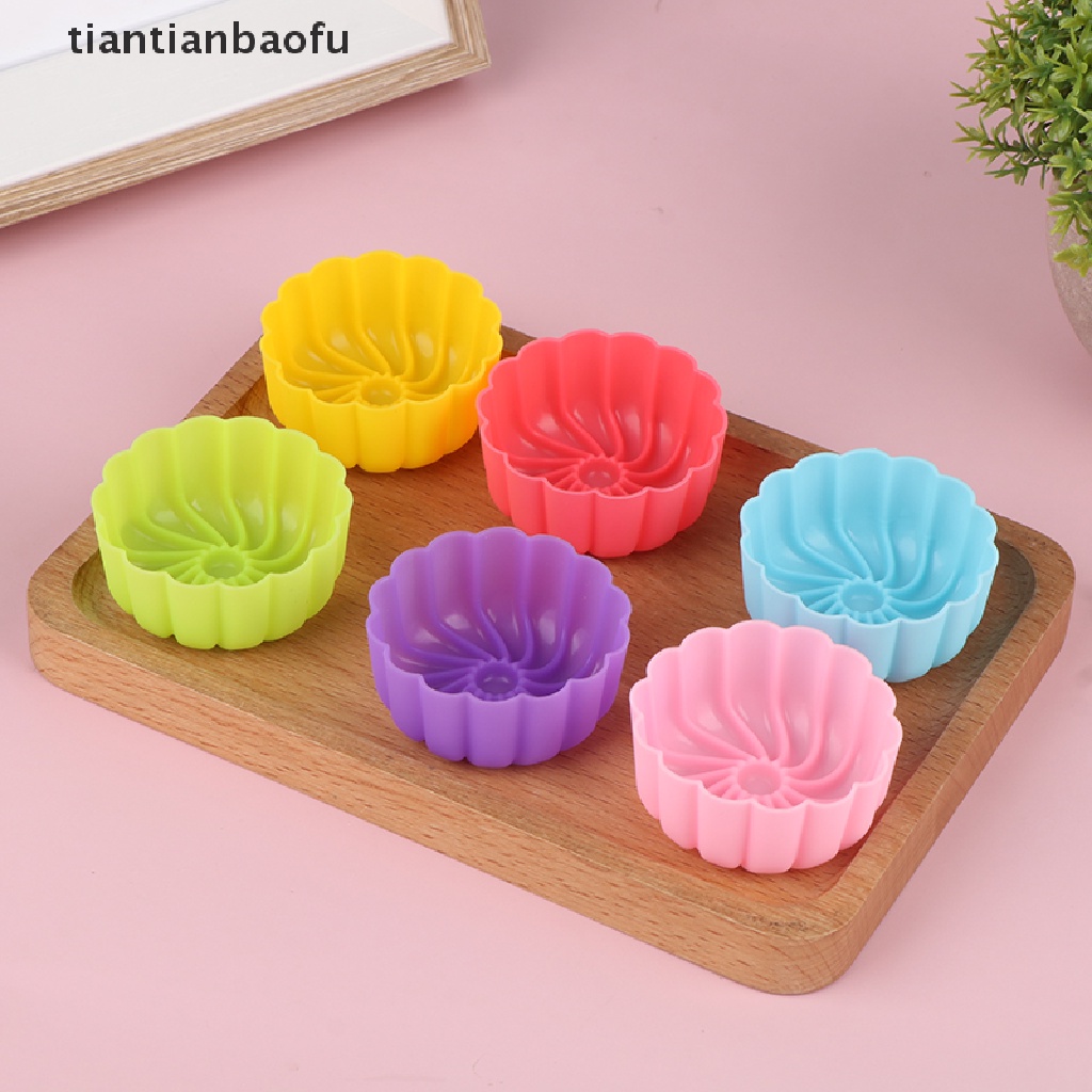 [tiantianbaofu] 5 Pcs 5 cm Labu Bunga Silikon Cetakan Kue Baking Non Reusable Cetakan Butik