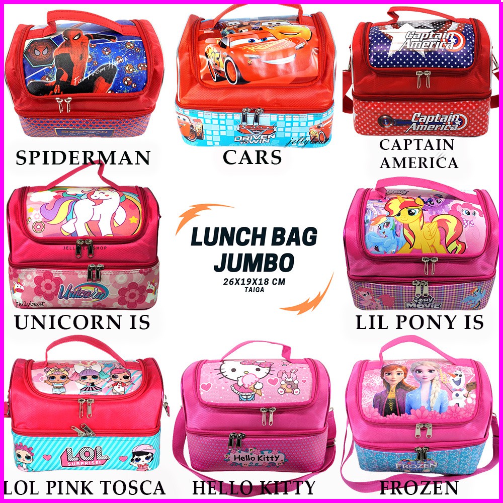 Tas susun JUMBO model smiggle / bag lunch box aluminium foil premium