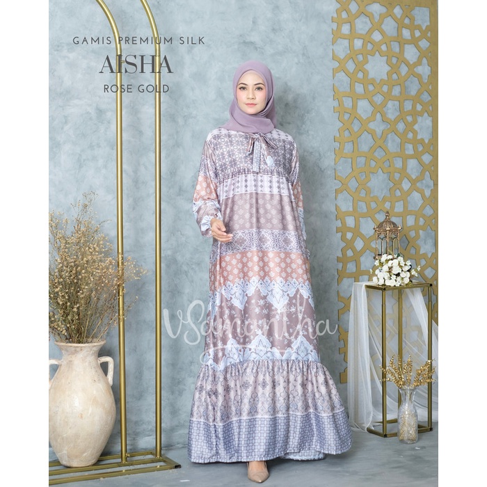 Gamis Premium Silk Aisha - Rose Gold