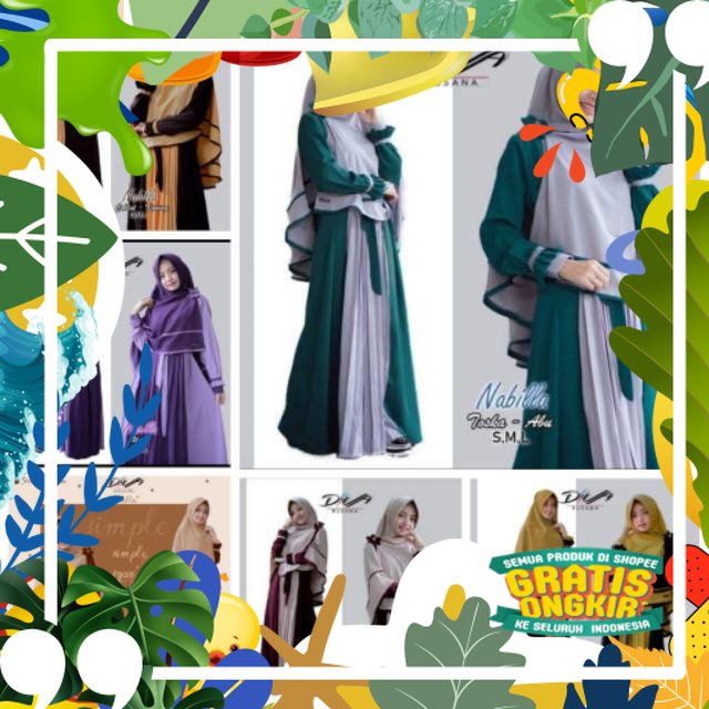 GAMIS NABILA SET ORI DIVA BUSANA GAMIS LEBARAN GAMIS BUSUI/ solat sholat ied idul adha