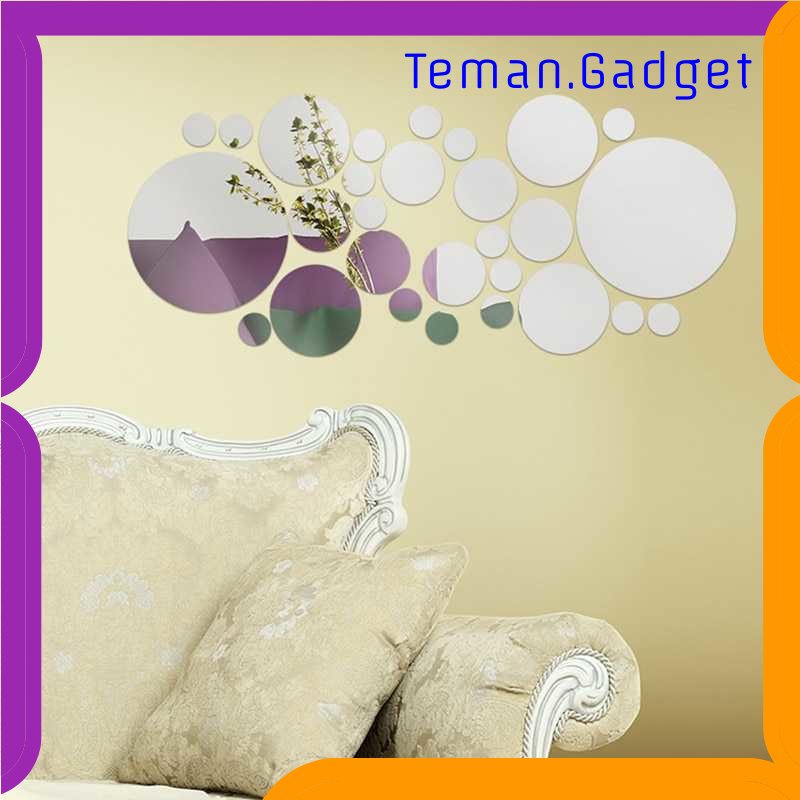 TG -  ART SOLEDI Sticker Dekorasi Dinding Round Mirror Acrylic 30 PCS - SL03