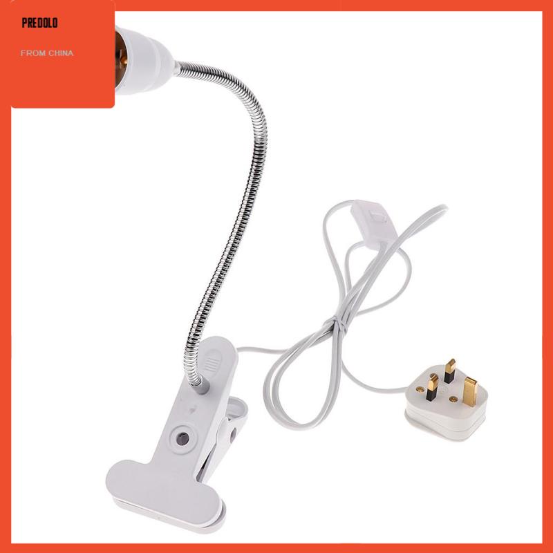 [Predolo] E27 Flexible Clip on Dengan Saklar Lampu LED Lamp Bulb Holder Socket Colokan UK