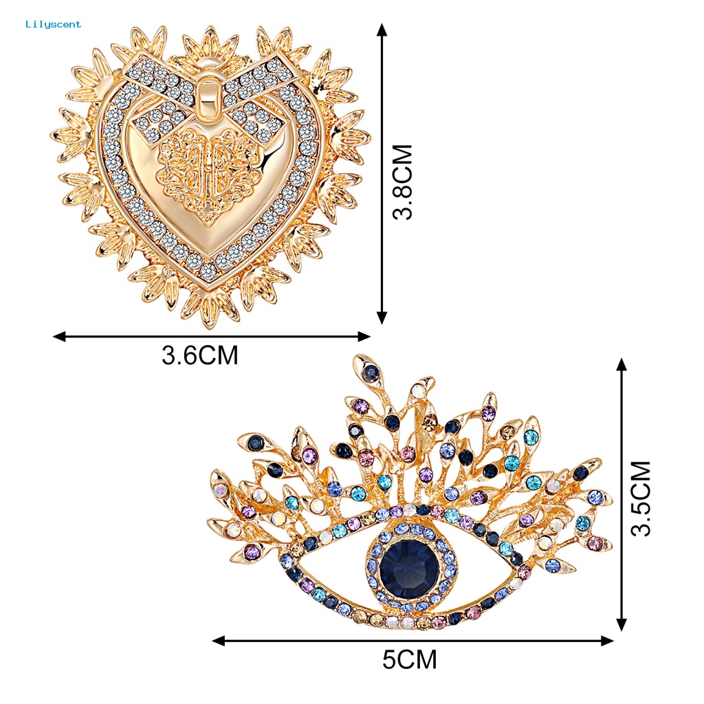 Lilyscent Pin Lencana Portabel Untuk Festival Cinta Hati Mata Lapel Pin Elegan