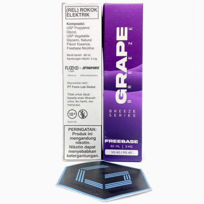 Liquid Foom GRAPE Breeze Series 60ML by Flooid x 2Thumbs Fruity Anggur