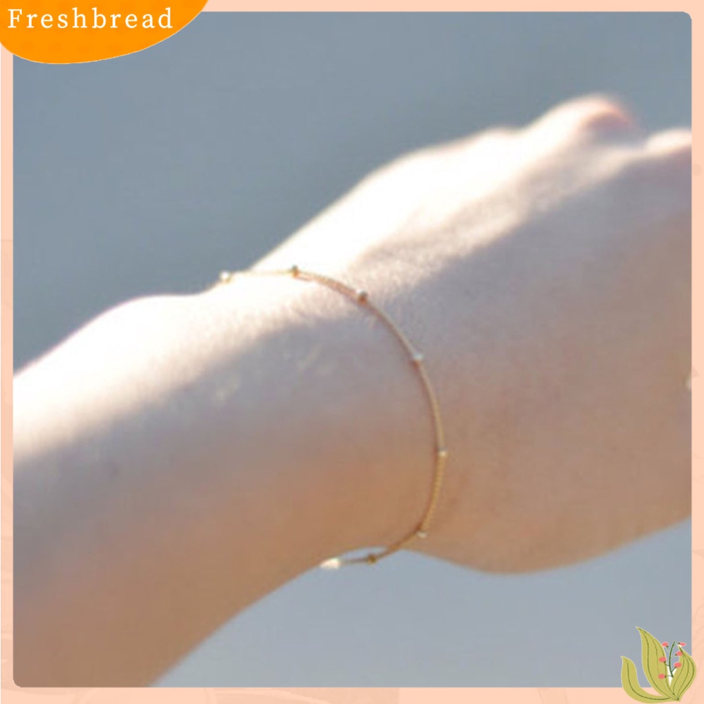 &lt; Freshbread &gt; Gelang Wanita Manik-Manik Kecil Warna Solid Rantai Tangan Tahan Korupsi Untuk Pakaian Sehari-Hari