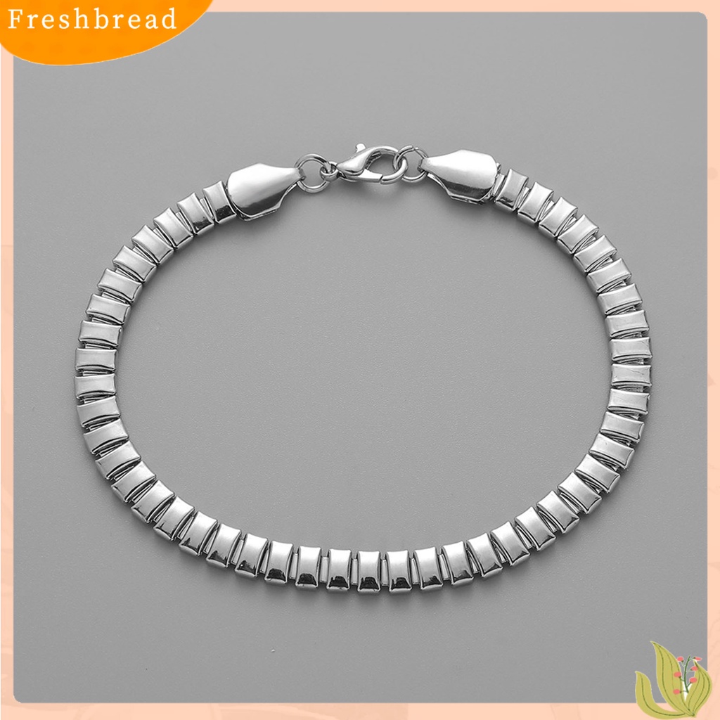 &lt; Freshbread &gt; Pria Gelang Warna Solid Sederhana Stainless Bland Lobster Klip Permukaan Halus Keren Bentuk Sisik Ular Anti Karat Pria Bangle Pakaian Sehari-Hari Perhiasan