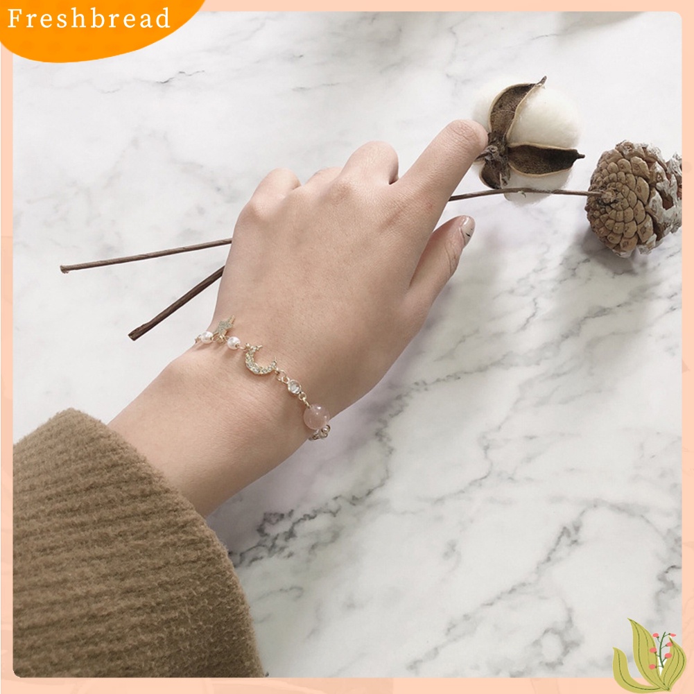 &lt; Freshbread &gt; Fashion Wanita Berlian Imitasi Bintang Bulan Manik Pesona Rantai Gelang Bangle Perhiasan Hadiah