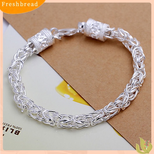 &lt; Freshbread &gt; Fashion Wanita Desain Sederhana Perak Berlapis Pesona Perhiasan Rantai Bangle Gelang