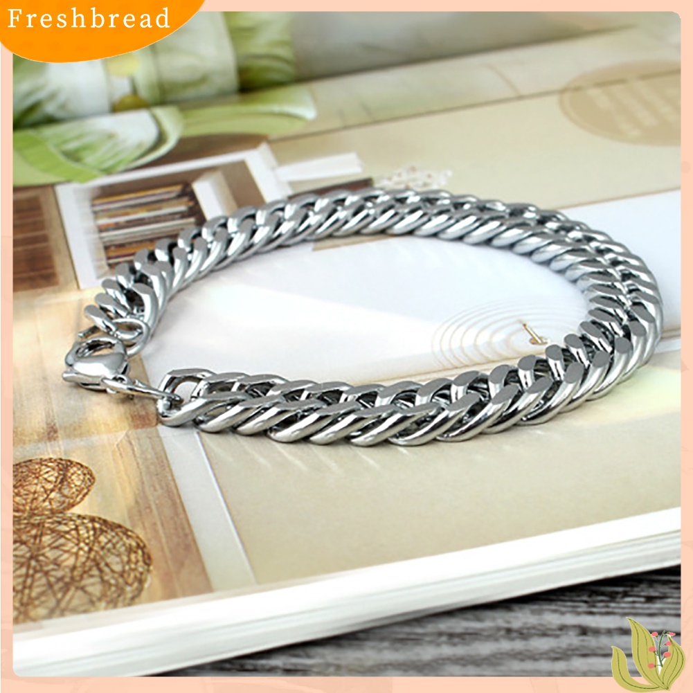 &lt; Freshbread &gt; Heavy Punk Rock Titanium Anti Karat Pria Fashion Gelang Perhiasan Bangle