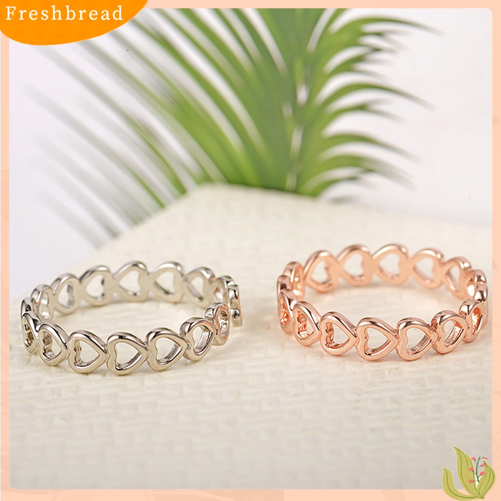 &lt; Freshbread &gt; Cincin Hias Elegan Tembaga Hollow Love Heart Ring Untuk Pernikahan