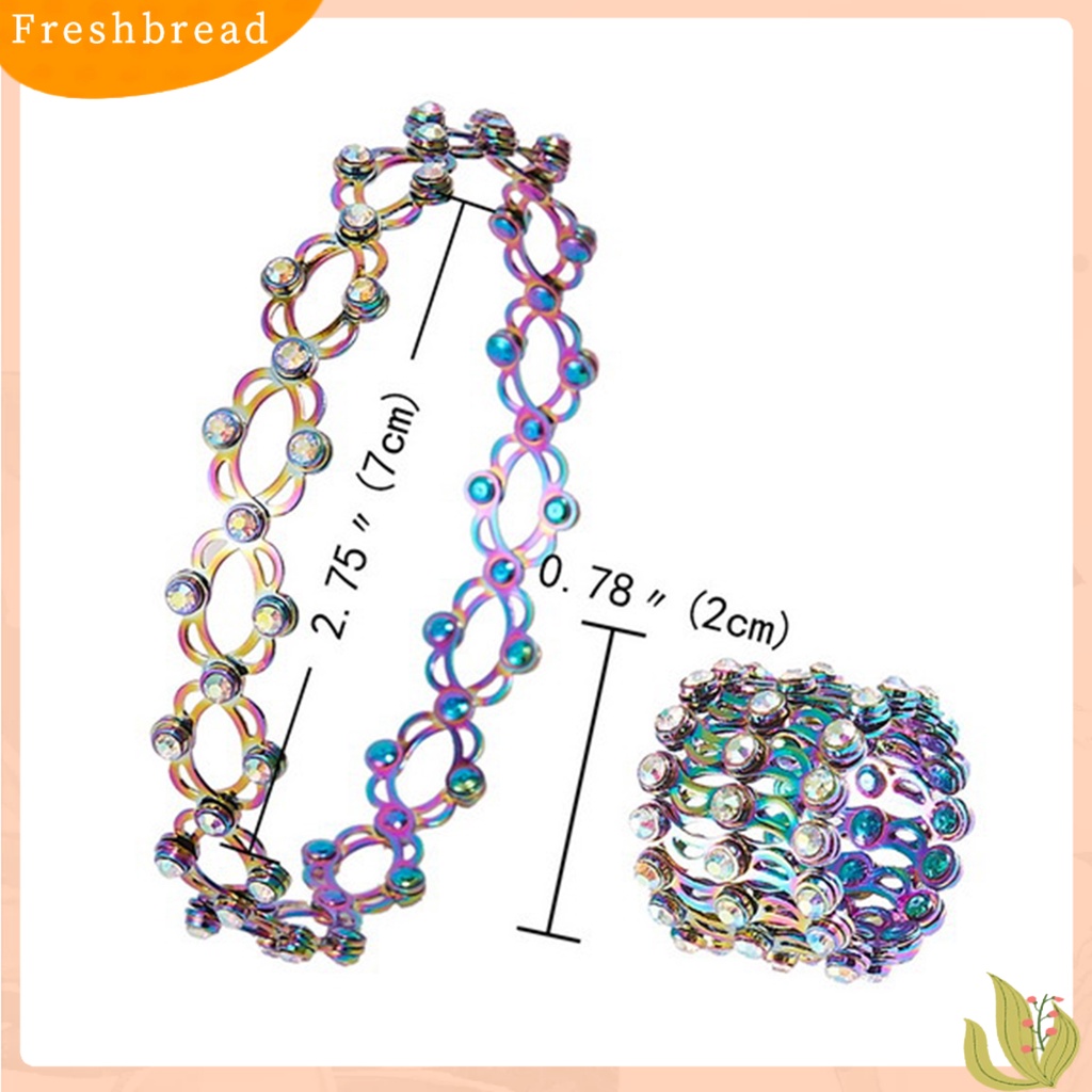 &lt; Freshbread &gt; Gelang Cincin Bebas Alergi Warna Hidup Permukaan Mengkilap Berkilau Mudah Dipakai Tahan Luntur Tembaga 2in1 Ditarik Gelang Cincin Wanita Perhiasan Hadiah Ulang Tahun