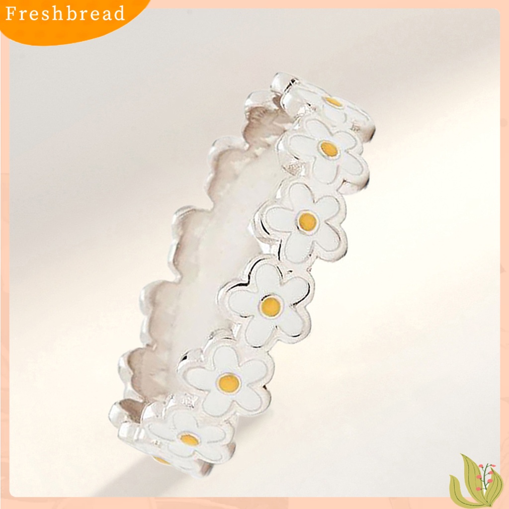 &lt; Freshbread &gt; Wanita Cincin Anti Tarnish Marguerite Bentuk Bunga Jari Cincin Aksesori Fashion Untuk Hadiah