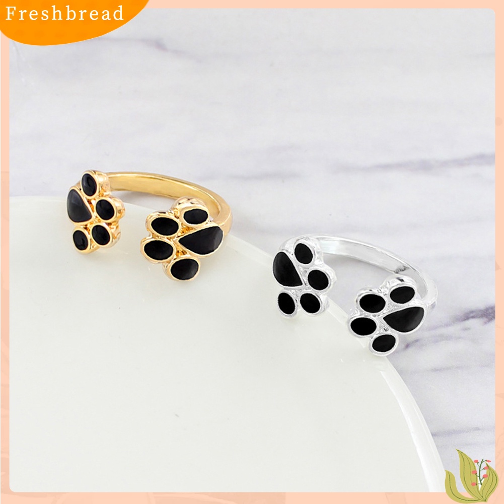 &lt; Freshbread &gt; Fashion Lucu Wanita Hewan Peliharaan Kucing Anjing Anjing Paw Print Pembukaan Jari Cincin Perhiasan Hadiah