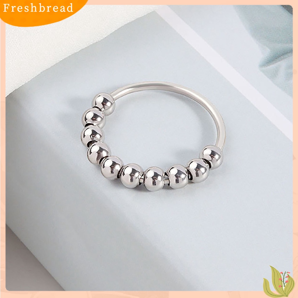 &lt; Freshbread &gt; Cincin Wanita Penghilang Stress Warna Solid Unisex Alloy Rotary Cool Men Circlet Hand Accessories