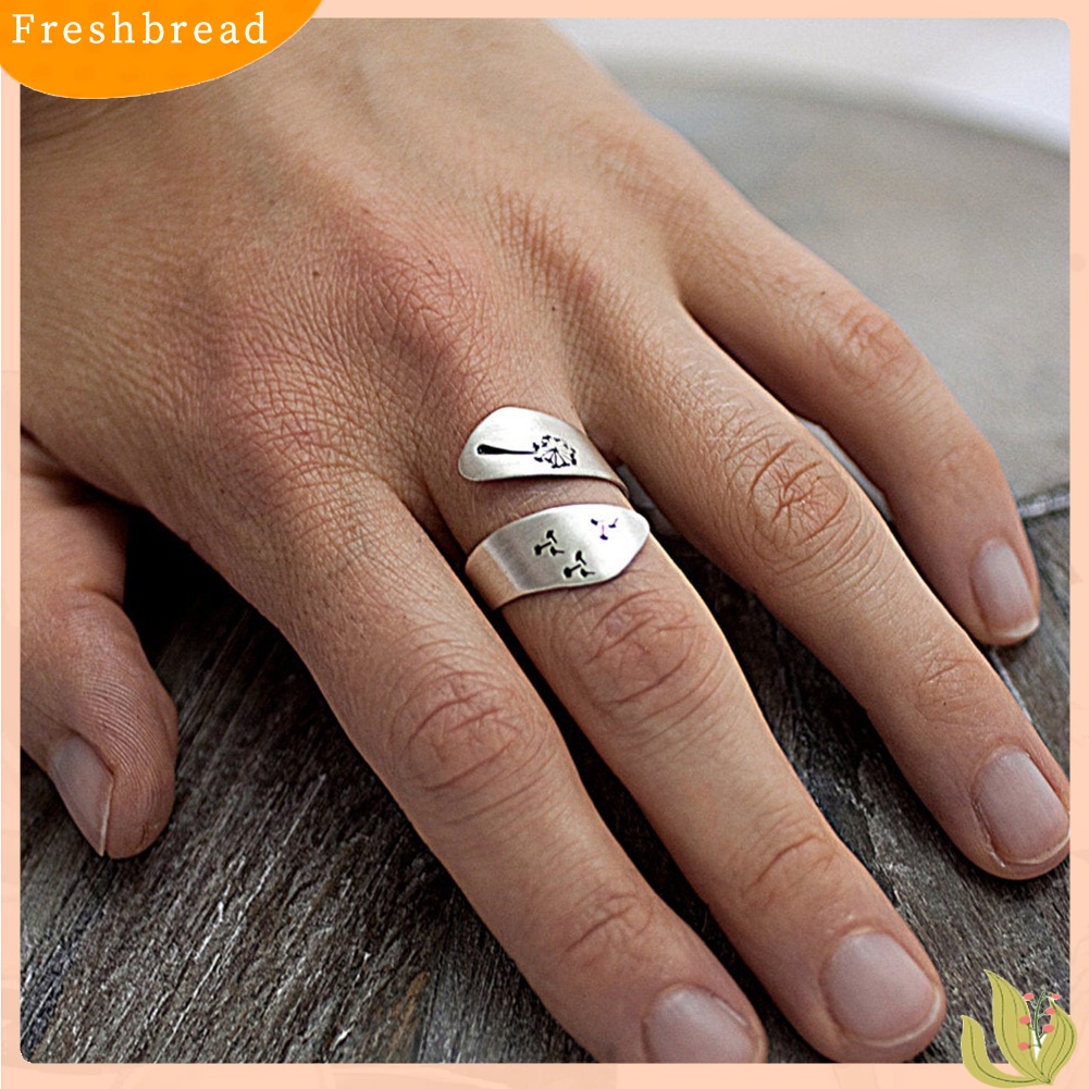 &lt; Freshbread &gt; Sederhana Wanita Dandelion Spiral Pembukaan Jari Cincin Adjustable Pesta Perhiasan Hadiah