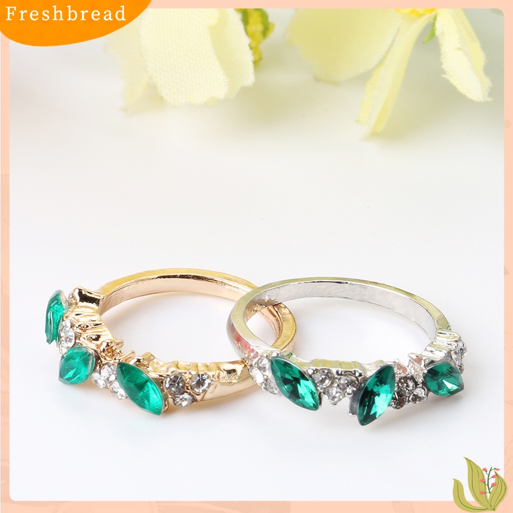 &lt; Freshbread &gt; Wanita Elegan Vintage Berlian Imitasi Jari Buku Jari Cincin Hadiah Fashion Perhiasan