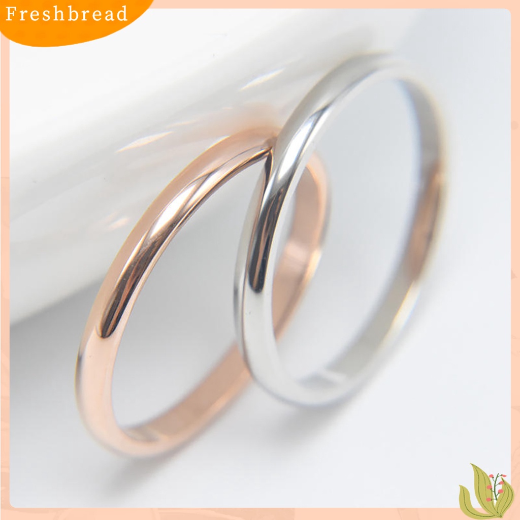 &lt; Freshbread &gt; Cincin Jari Perhiasan Jari Elegan Titanium Steel Couple Band Finger Ring Untuk Pesta