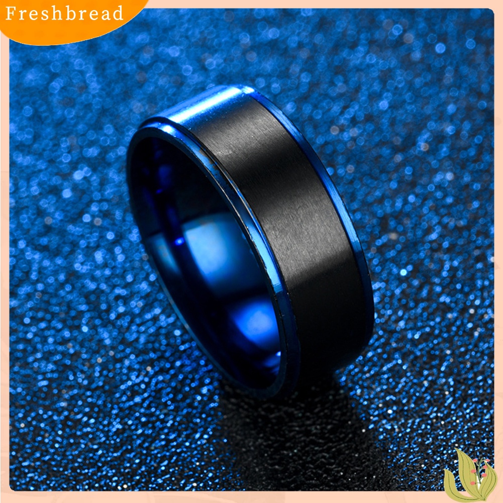 &lt; Freshbread &gt; Fashion Pria Dual Color Stainless Steel Band Cincin Jari Perhiasan Hadiah Ulang Tahun